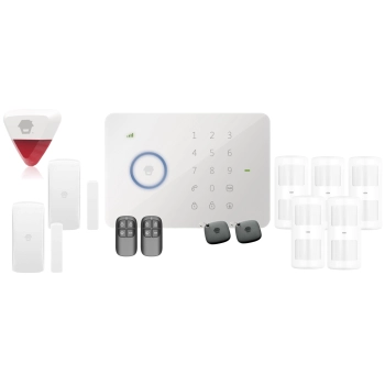 BEZPRZEWODOWY ZESTAW ALARMOWY GSM/SMS/RFID CHUANGO CG-G5 PLUS 5 CZUJEK PIR-910 + ZEWNĘTRZNA SYRENA
